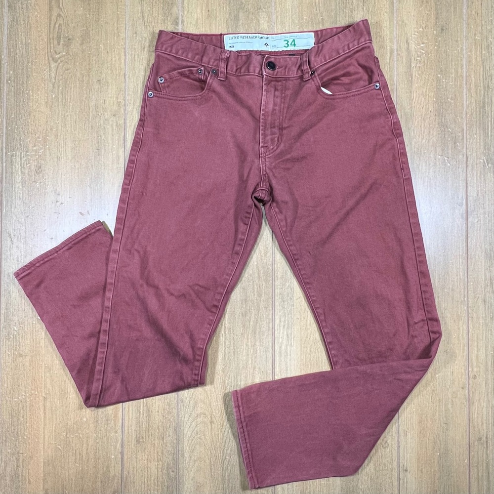 LRG‎ Lifted Research Group True Tapered Pants Burgundy Wine Mens 34 Streetwear